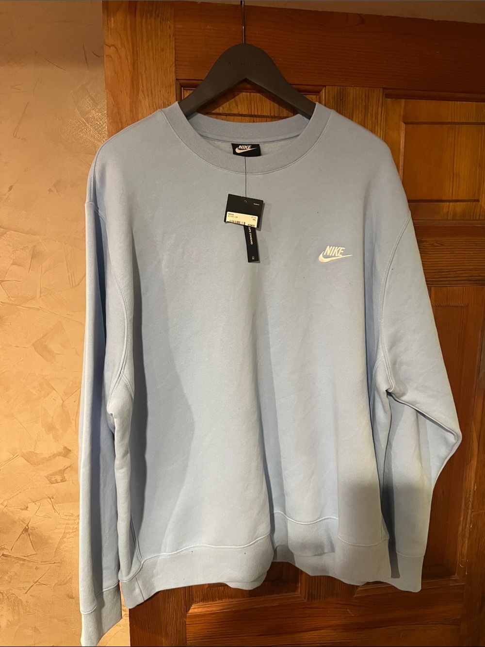 Nike Light Blue Crewneck Sweatshirt with White Swoosh